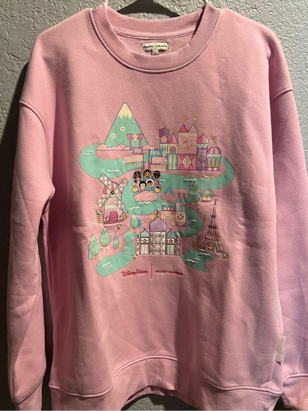 Stoney Clover Lane Pink Crewneck with Mint Fantasy Graphic
